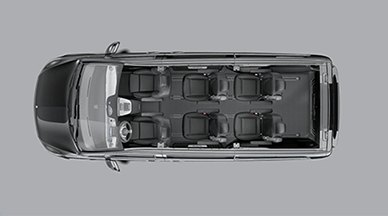 V-Class seating plan from above